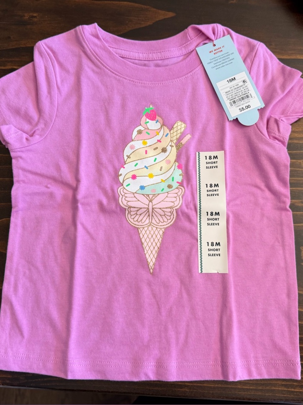 Cat & Jack short-sleeve T-shirt in size 12 month NWT